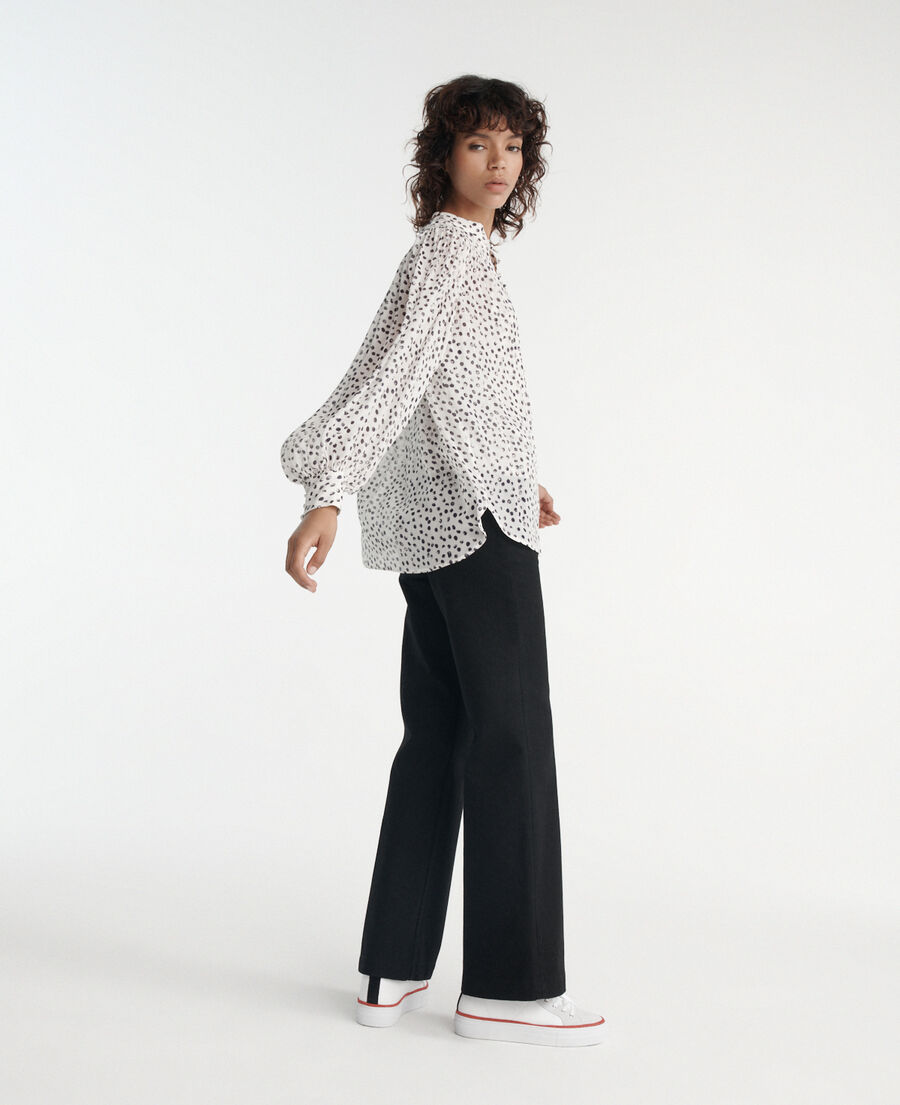 Flowing white longsleeved top w/polka dots The Kooples