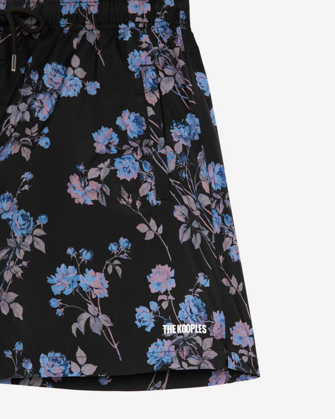 The Kooples HERREN BLACK BLUE schwarzer badeanzug mit blumenmuster