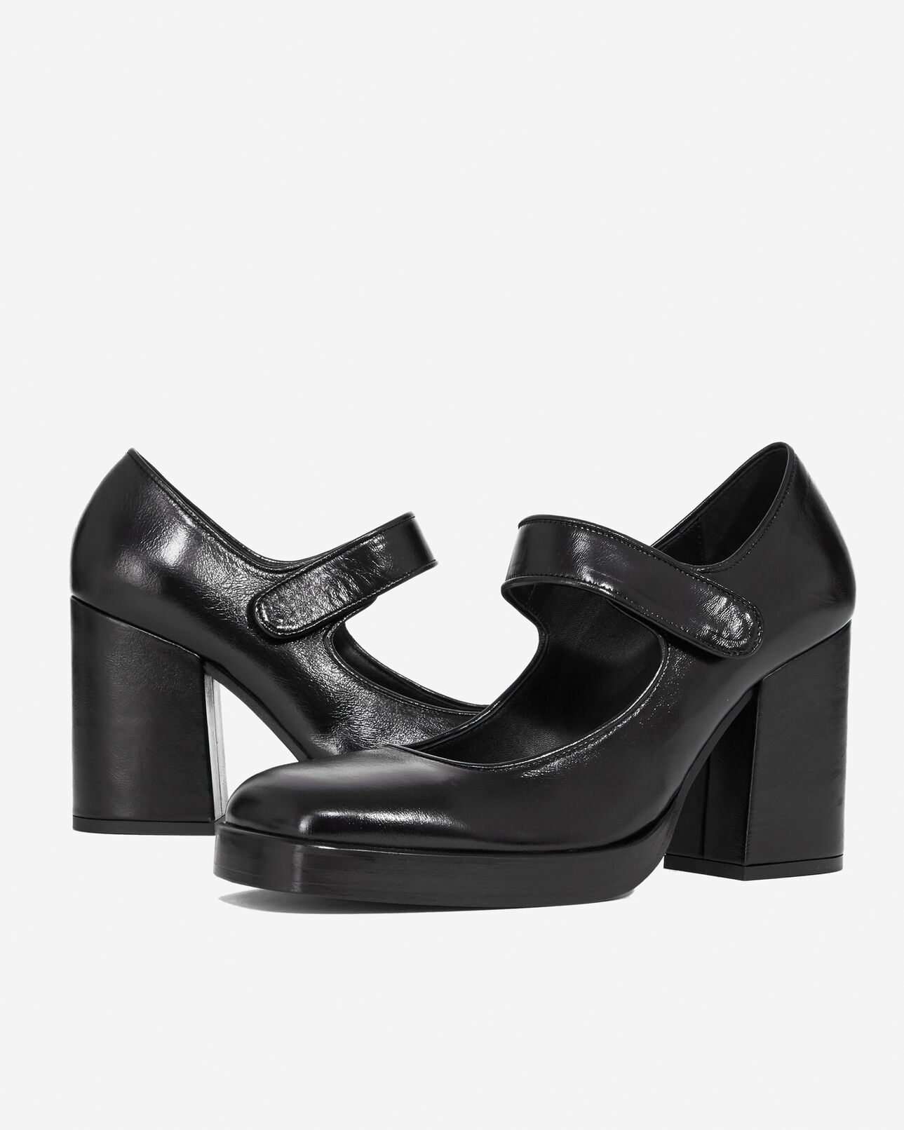 The Kooples FEMME BLACK babies noires cuir vernis talons scratch