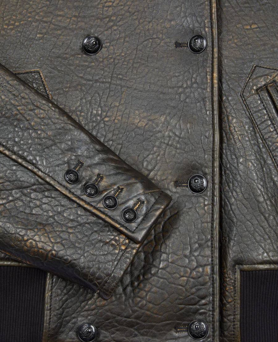 The Kooples FEMME DARK BROWN blouson en cuir marron