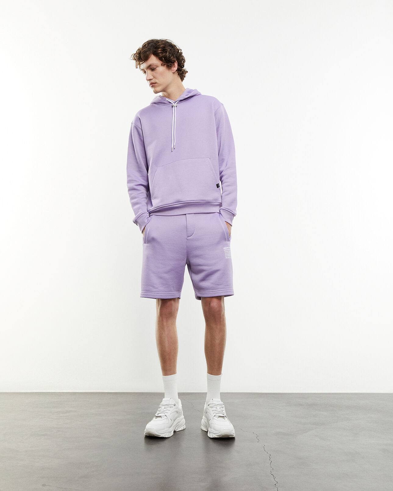 The Kooples MEN PURPLE purple sweatshirt with printed hood 