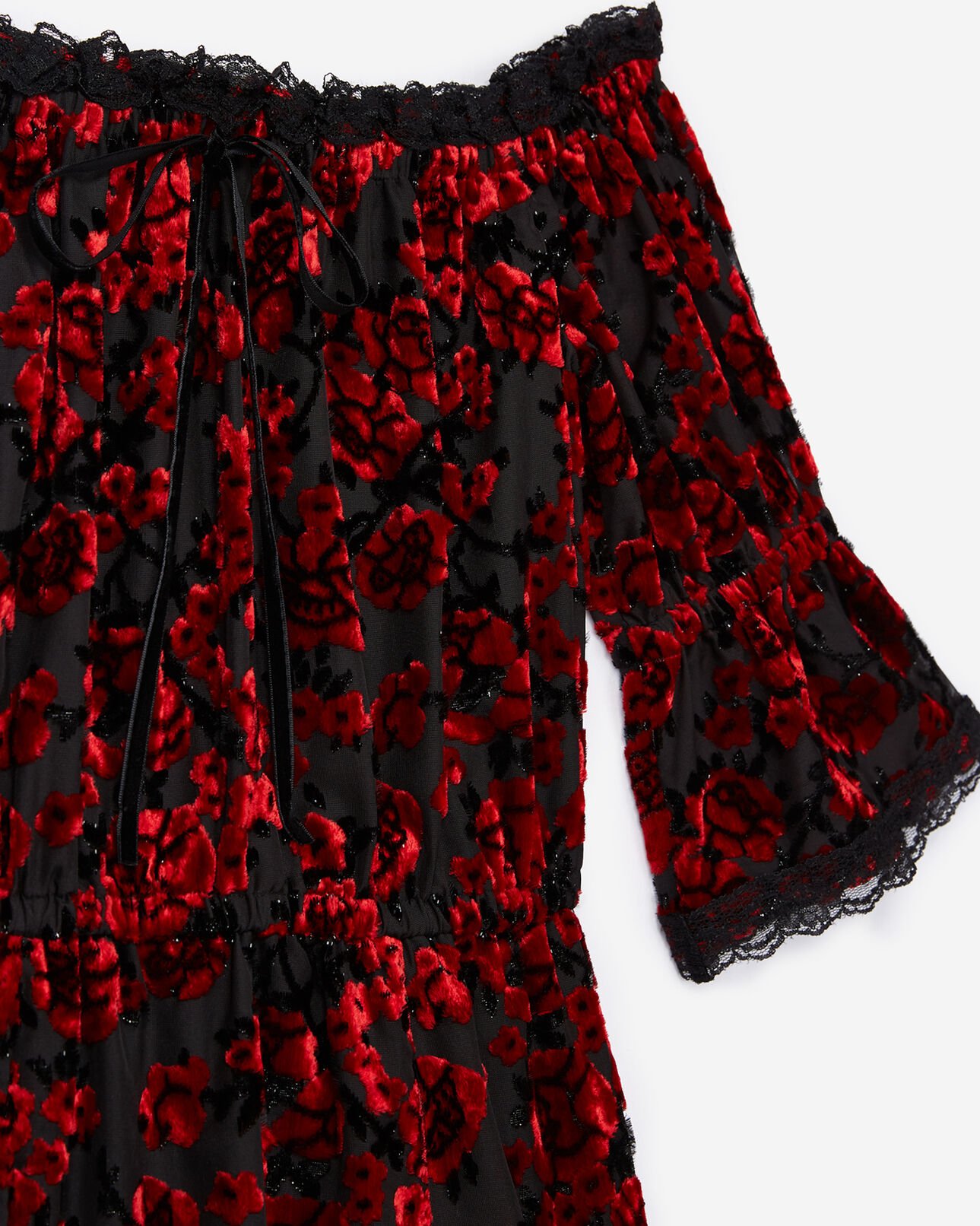 The Kooples WOMEN RED red roses mini dress