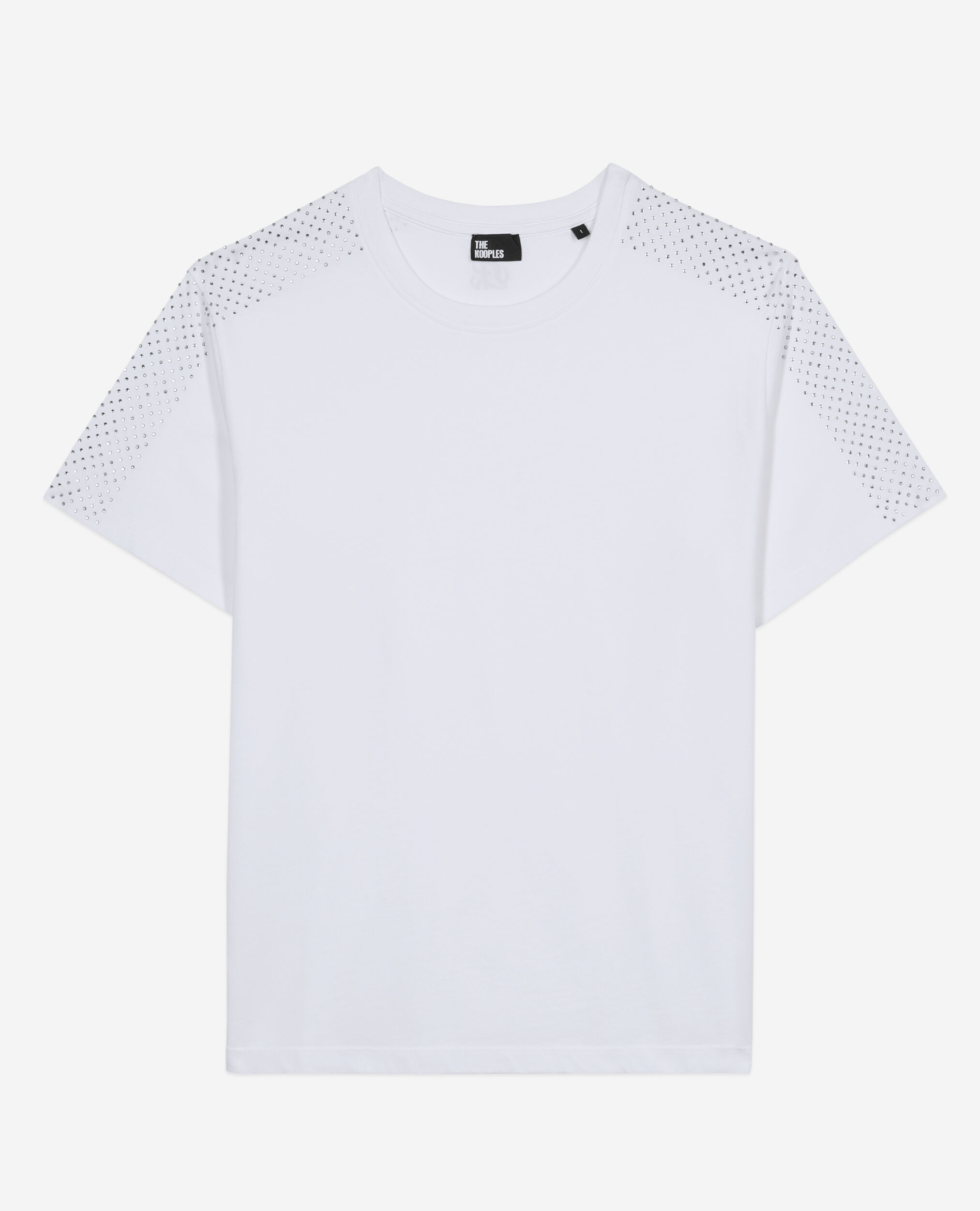 Women's white t-shirt with rhinestones