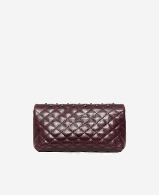 The Kooples WOMEN BURGUNDY heritage small clutch bag in burgundy leather