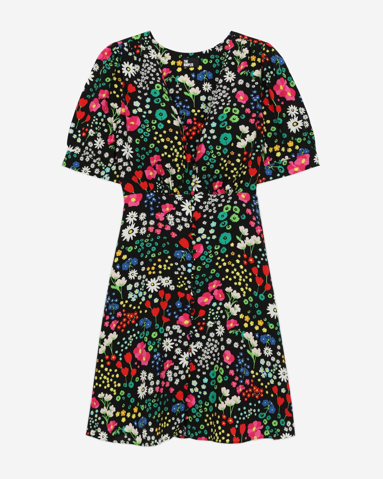 The Kooples FEMME MULTICOLOR robe courte imprimée avec boutonnage