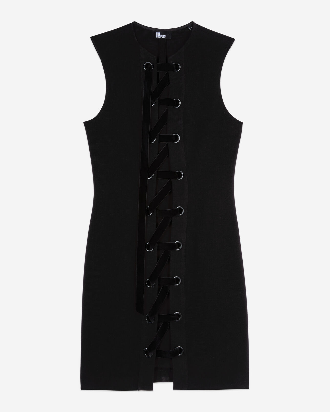 The Kooples WOMEN BLACK short black dress with lacing