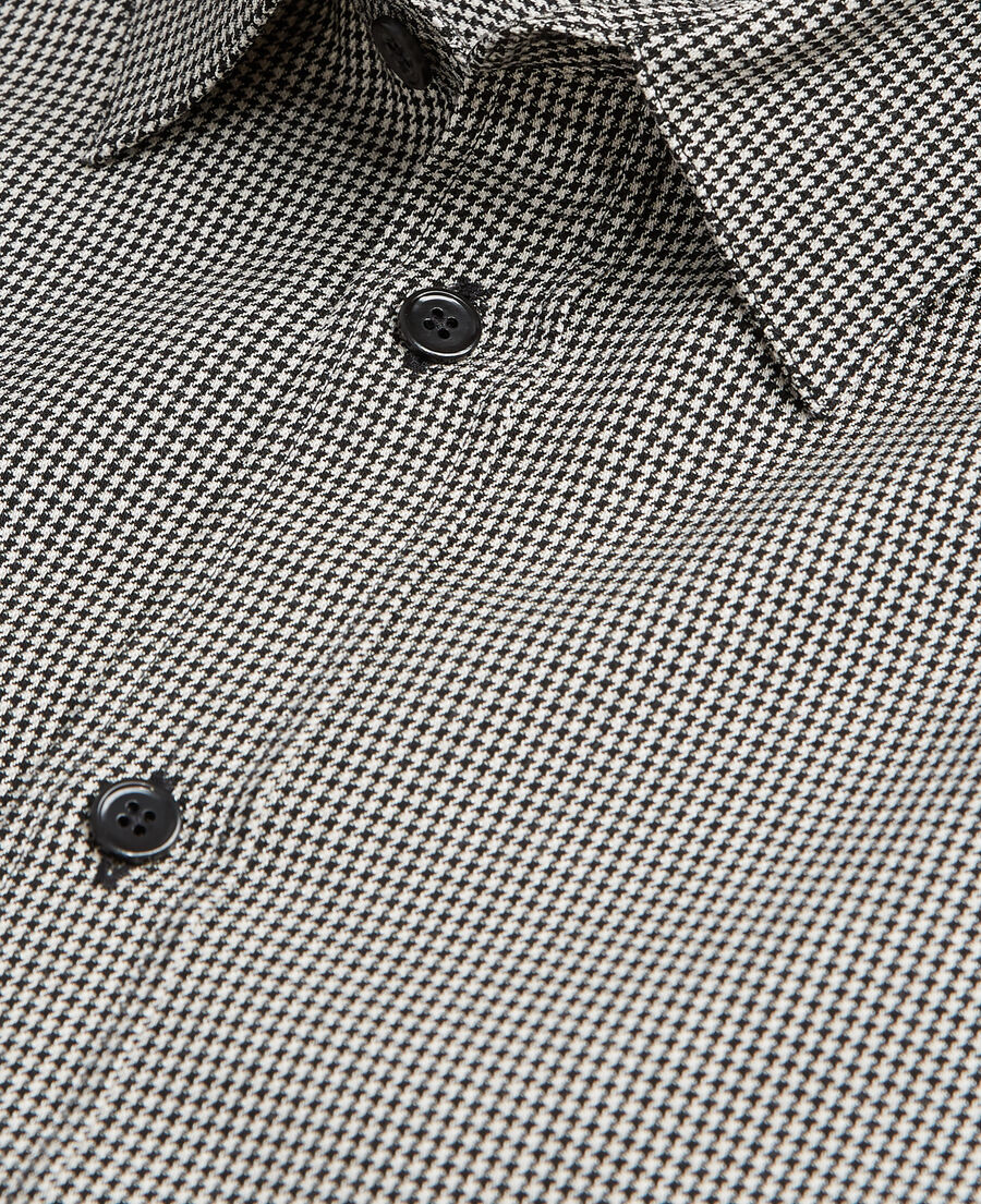 The Kooples MEN BLACK WHITE printed shirt with classic collar