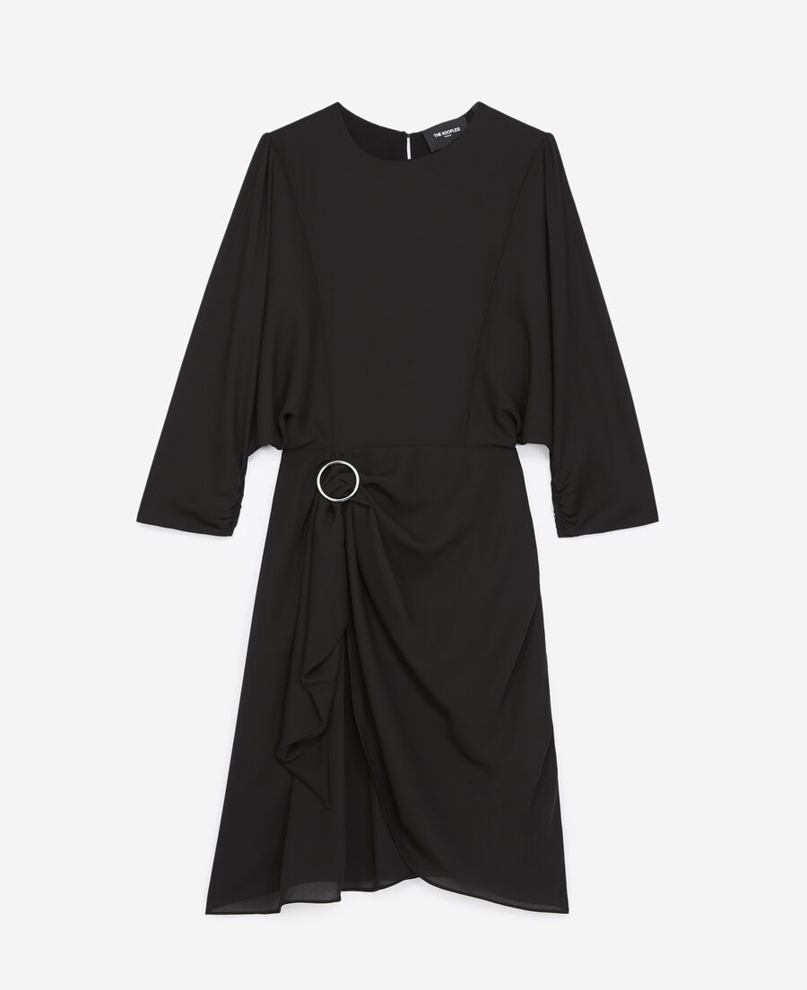 robe courte noire anneaux métalliques