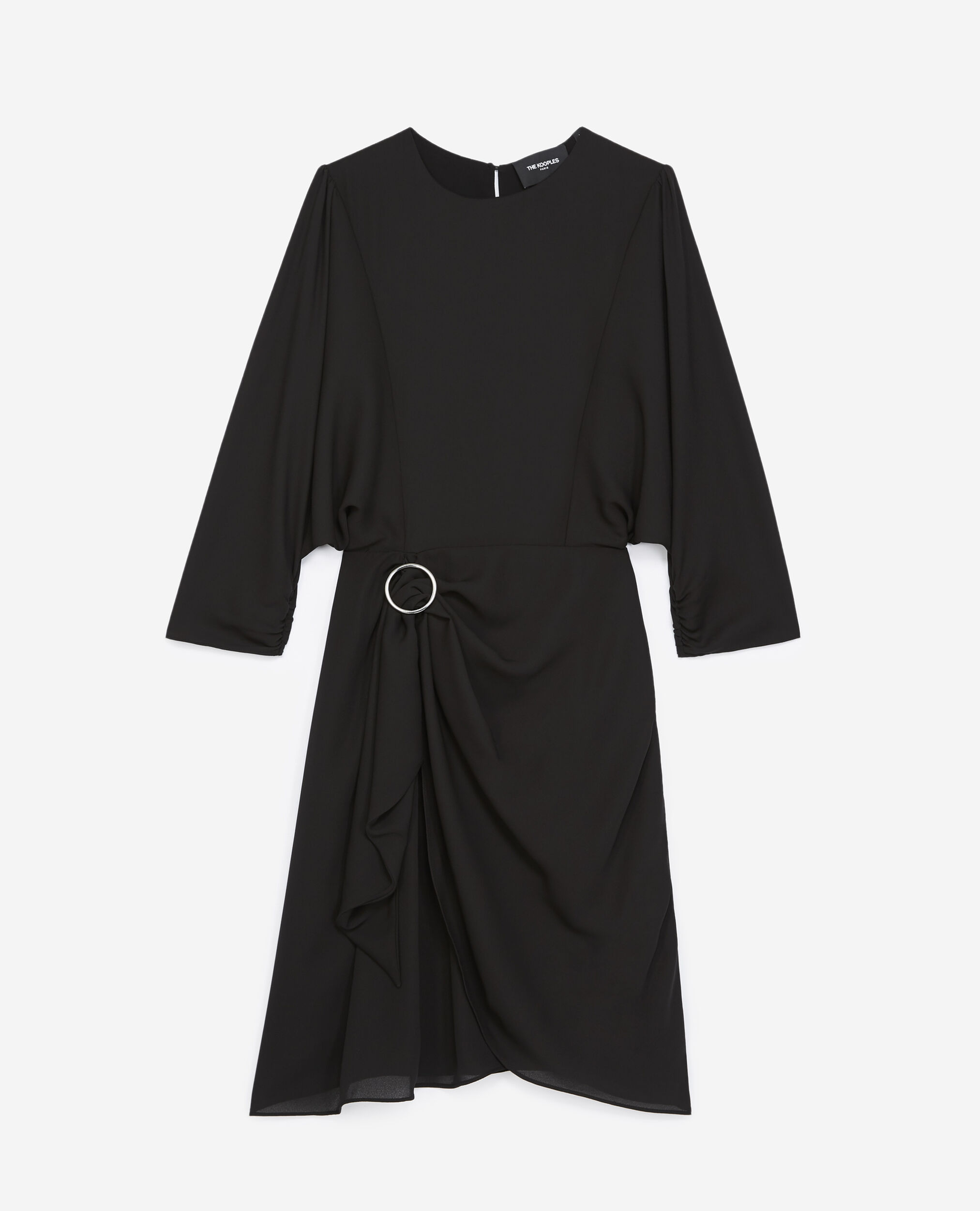 Robe courte noire anneaux métalliques, BLACK, hi-res image number null