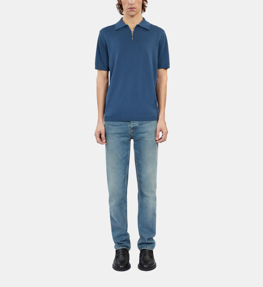 Camisa polo azul rey punto
