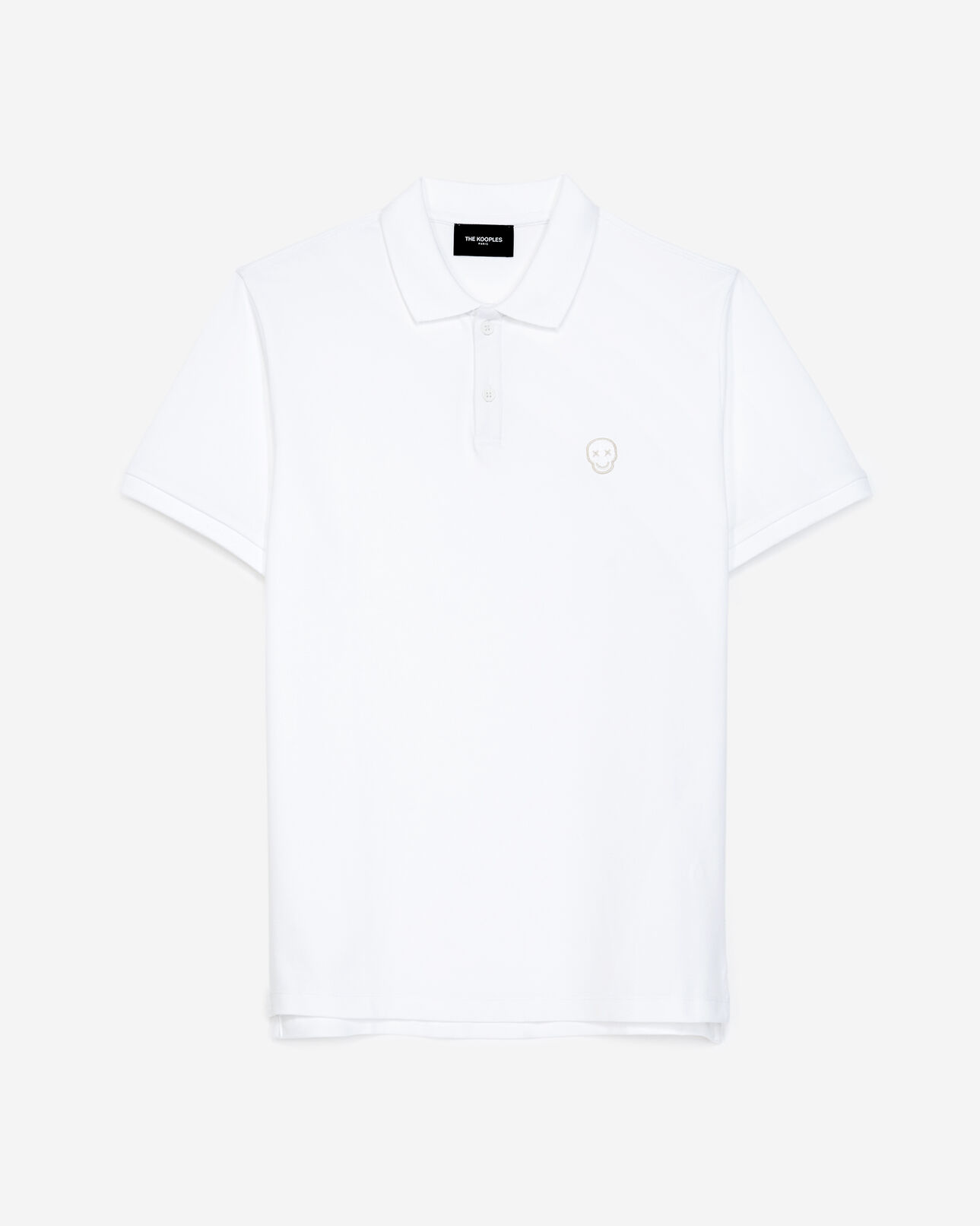 The Kooples HOMME WHITE polo blanc col classique à détail brodé