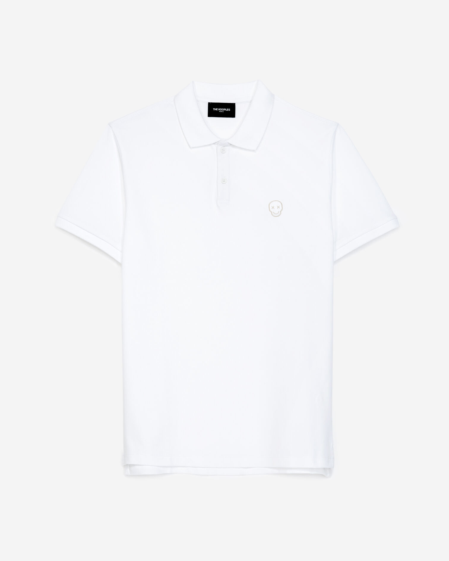 Polo blanc col classique à détail brodé, WHITE, hi-res image number null