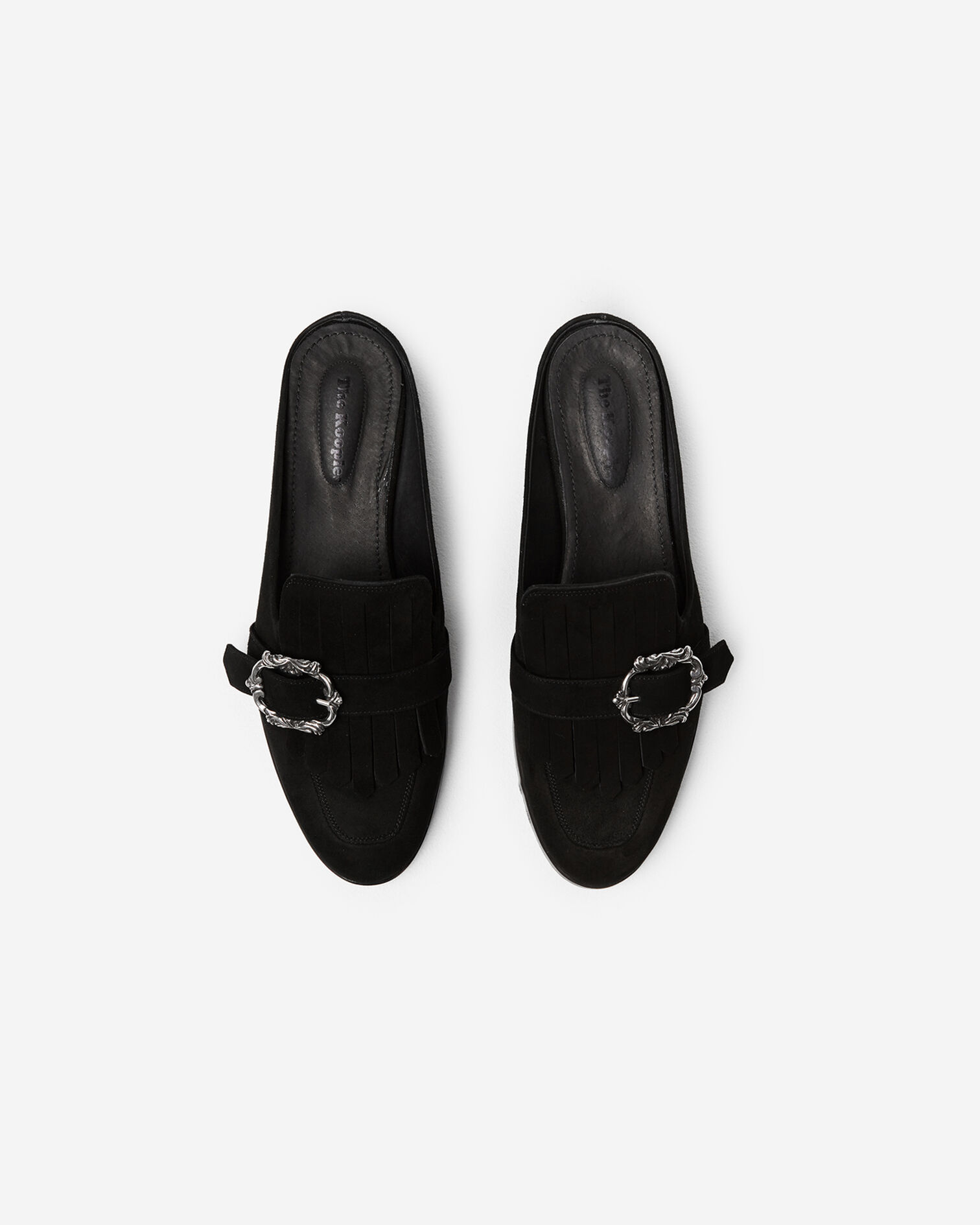 Black mule loafers with jewelled buckle, BLACK, hi-res image number null
