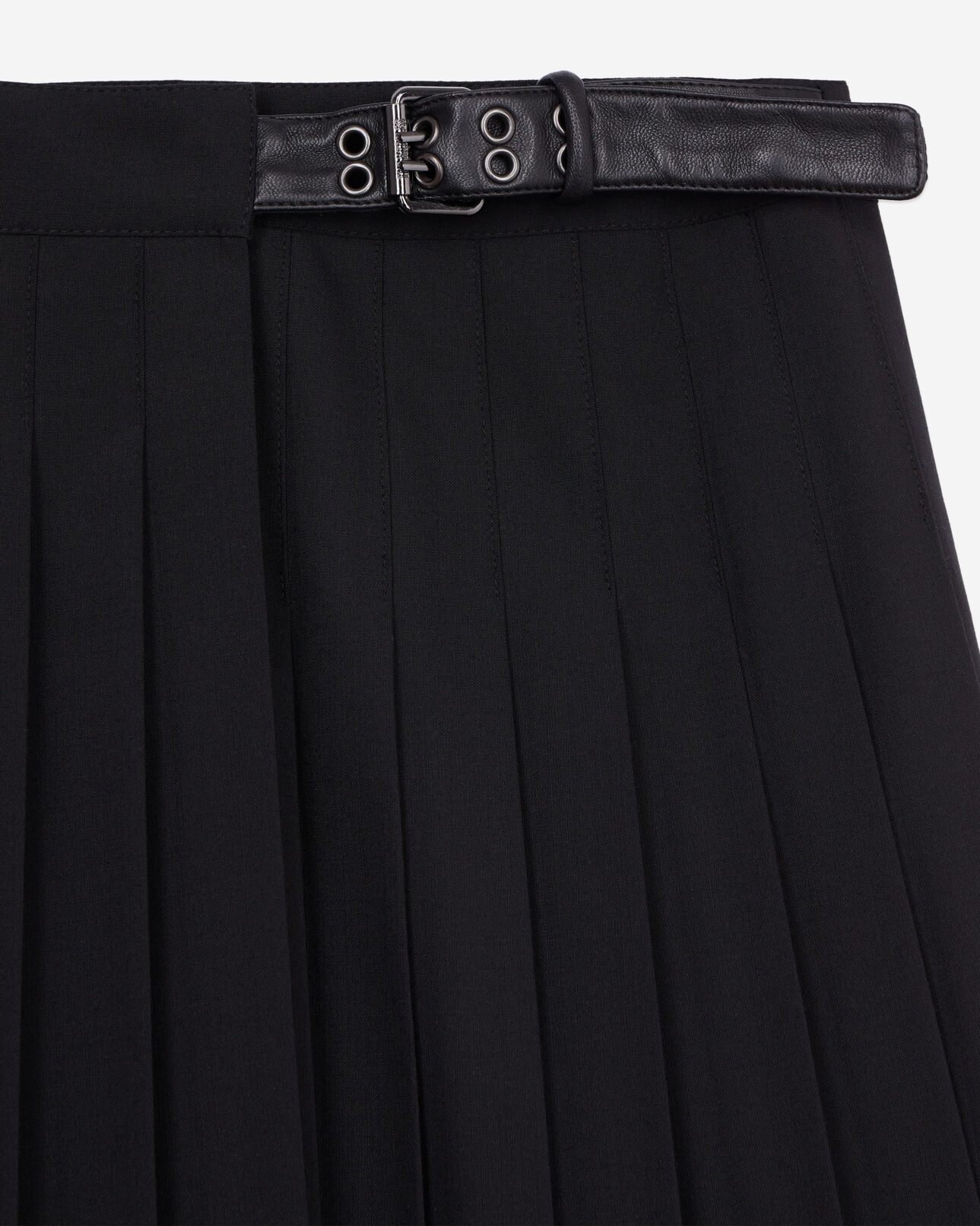 The Kooples DAMEN BLACK kurzer schwarzer faltenrock