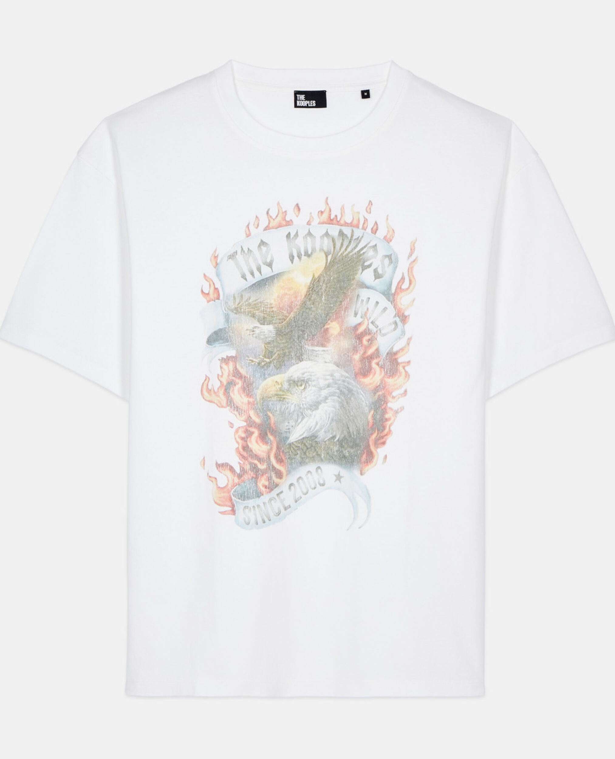 Ecru Eagles on fire black serigraphy t-shirt, ECRU, hi-res image number null