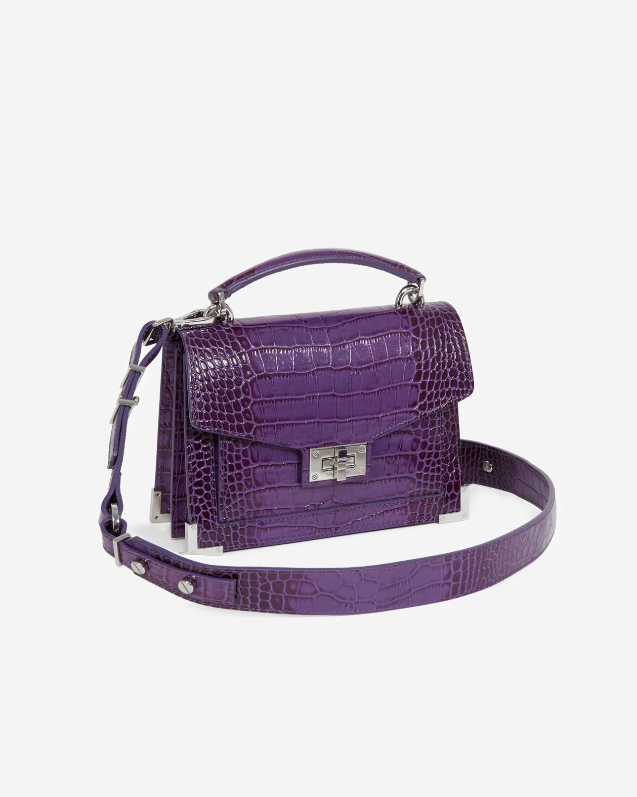 The Kooples WOMEN VIOLETTE small emily bag in textured purple leather