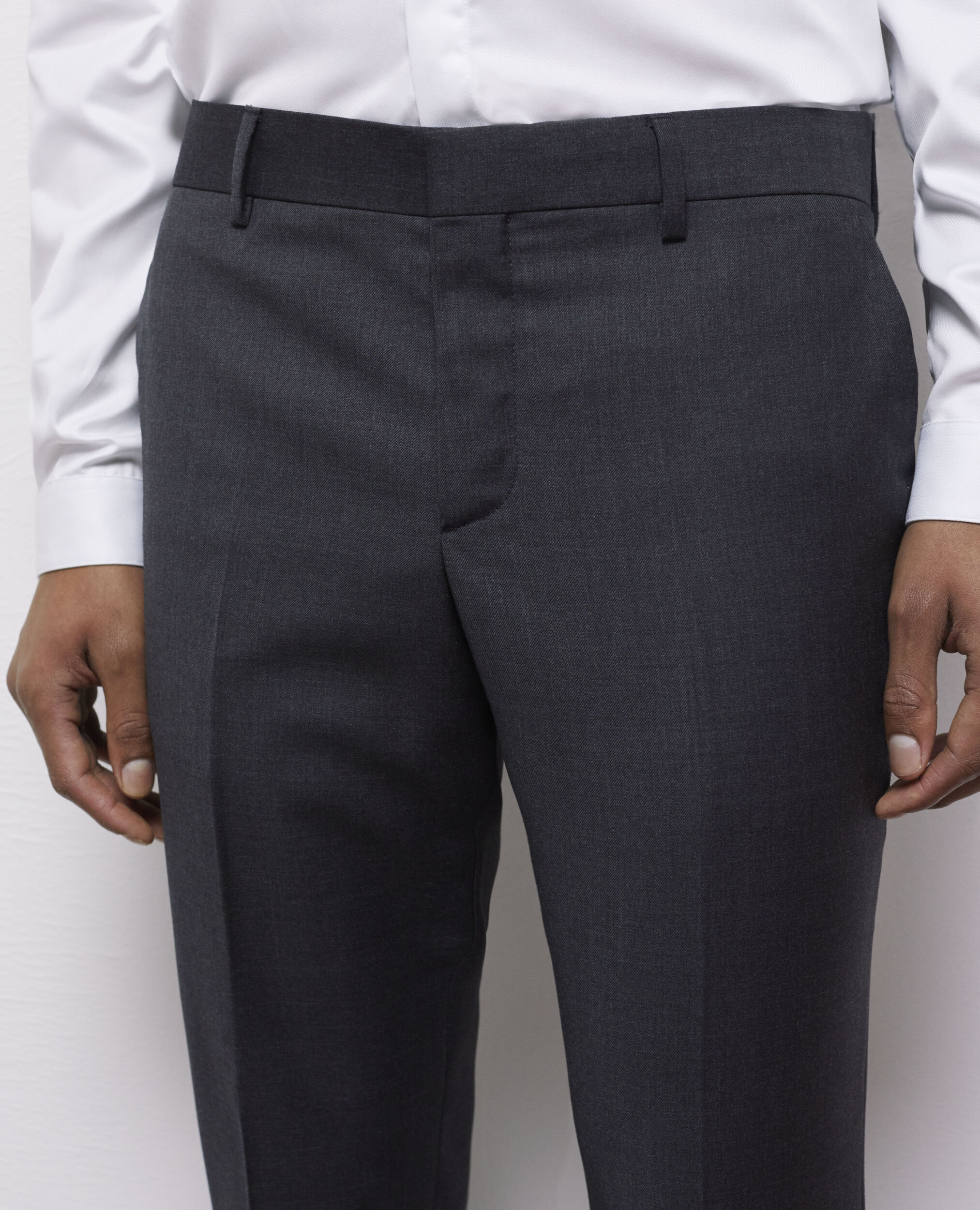 Gray wool suit pants, GREY, hi-res image number null
