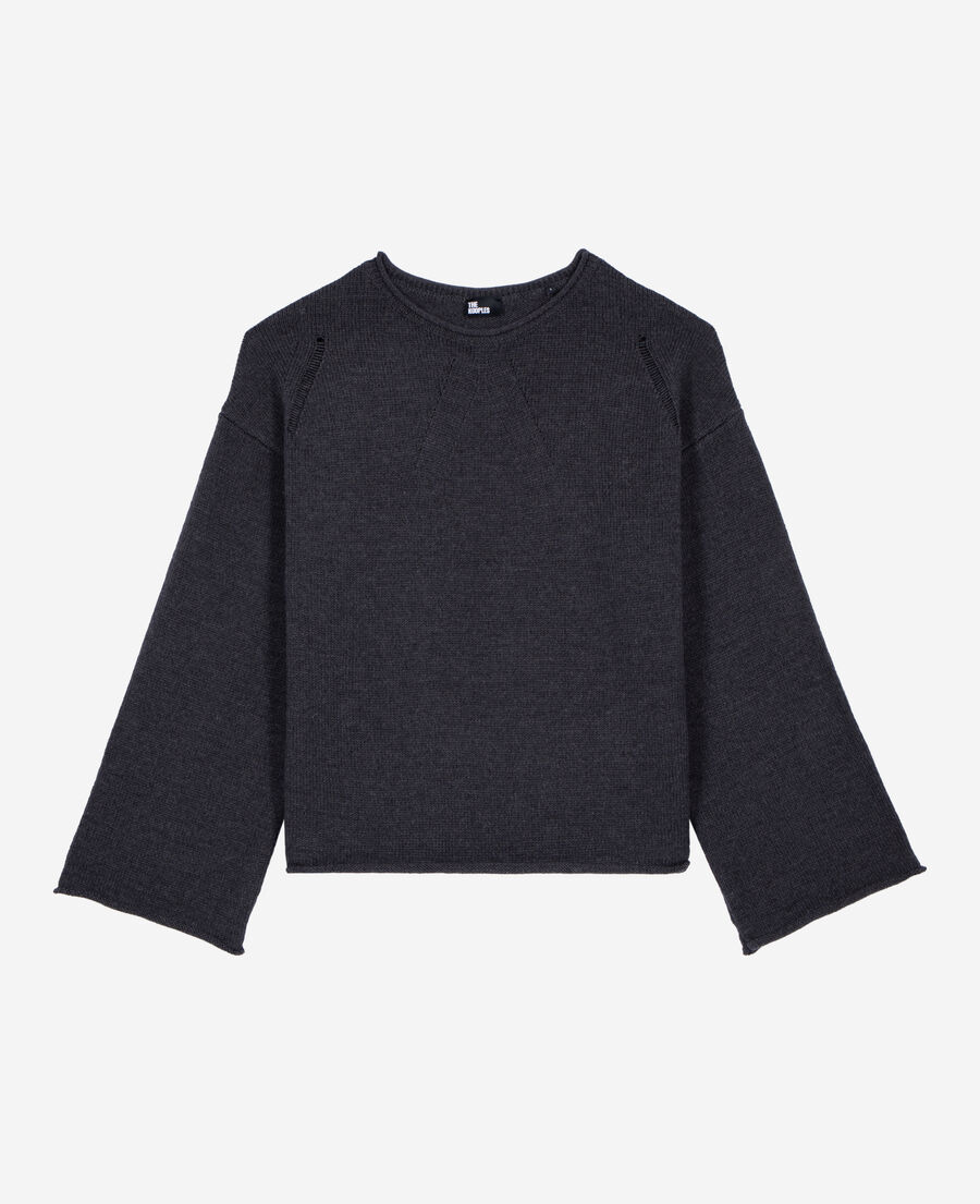 The Kooples WOMEN DARK GREY grey merino wool sweater
