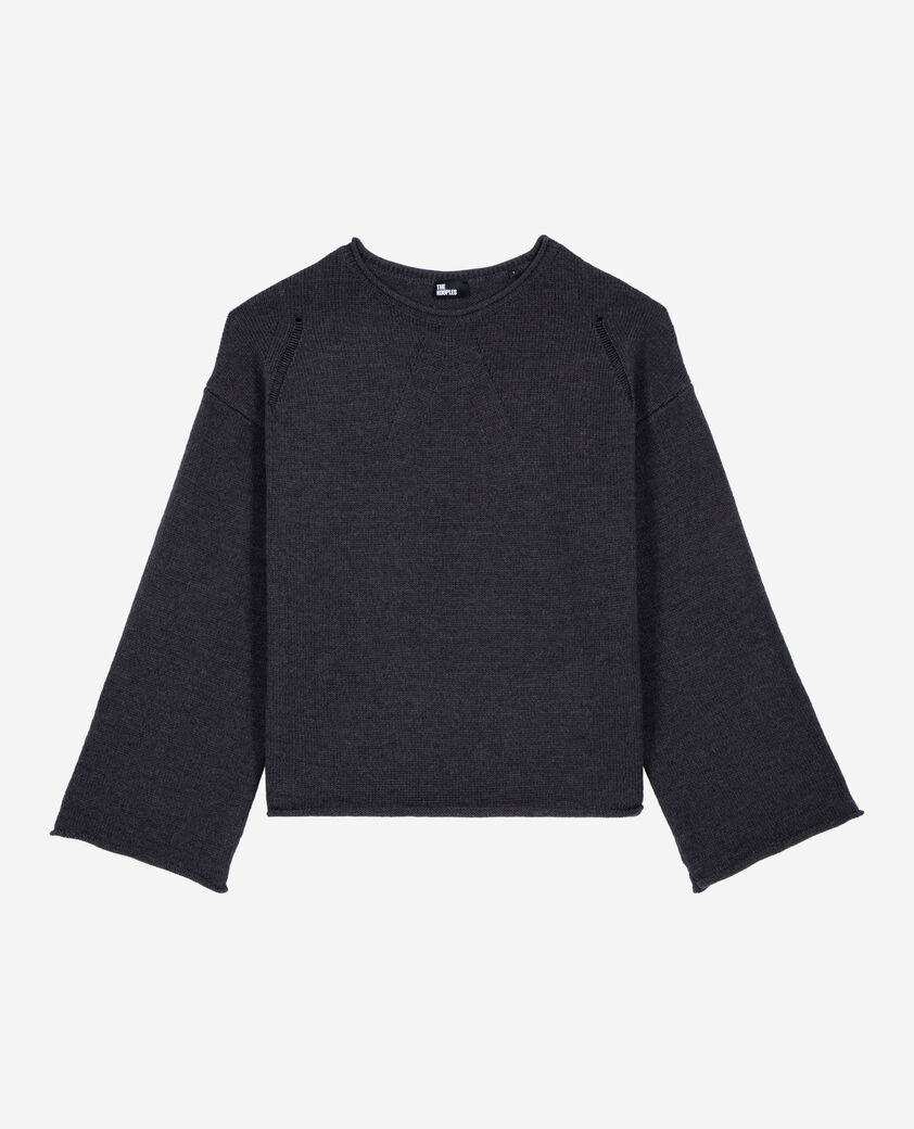 The Kooples WOMEN DARK GREY grey merino wool sweater