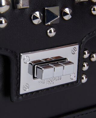 The Kooples WOMEN BLACK emily chain bag in black leather with studs