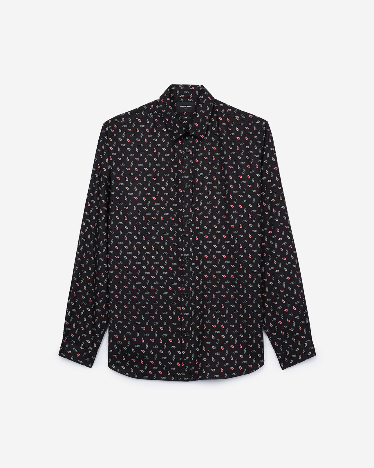 The Kooples HOMME DARK NAVY / RED chemise viscose imprimé paisley - nœuds