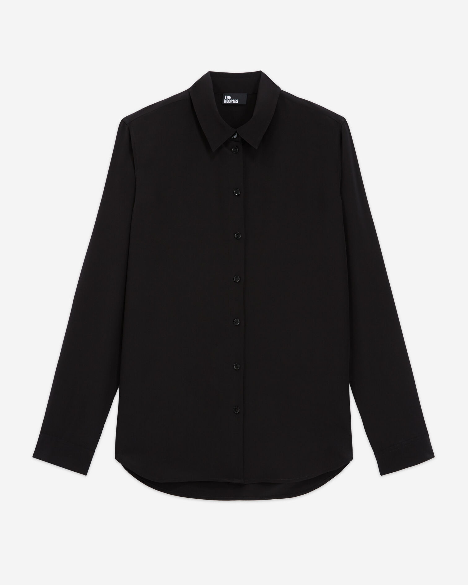 Black silk shirt, BLACK, hi-res image number null