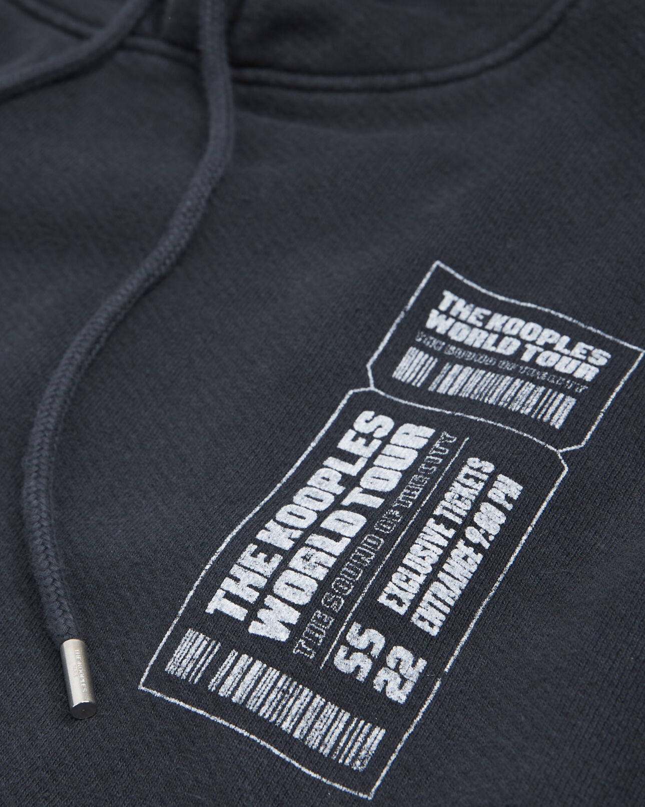 The Kooples HOMME BLACK WASHED sweat capuche noir délavé oversize print