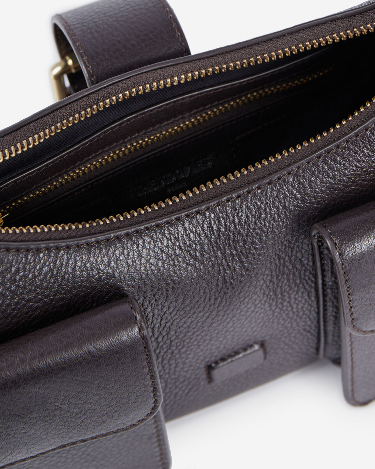 The Kooples FEMME BROWN sac amelia en cuir grainé marron