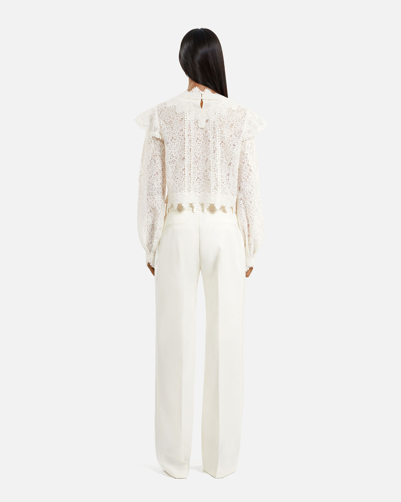 The Kooples WOMEN ECRU ecru wide-leg tuxedo pants