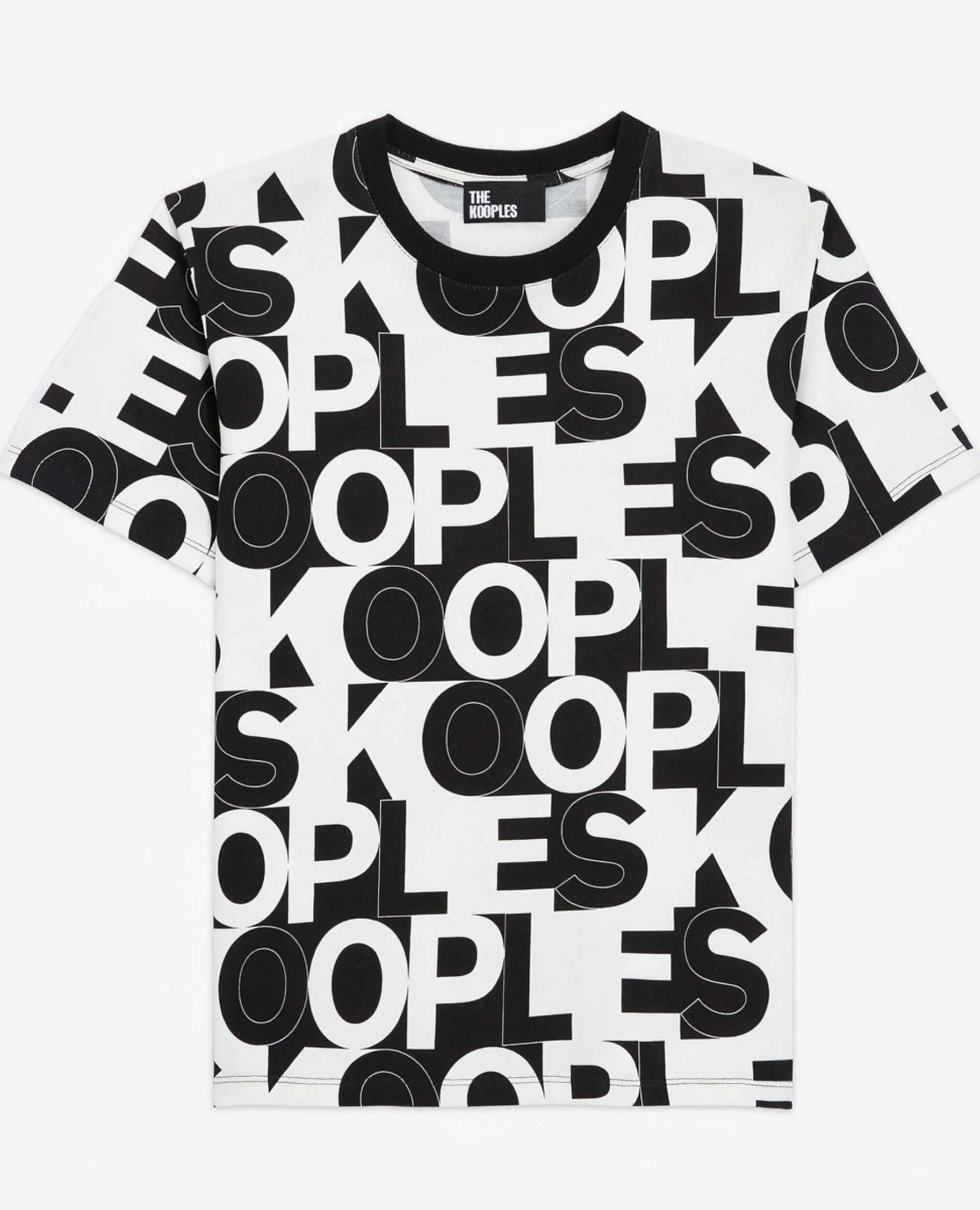 Camiseta logotipo The Kooples para hombre, BLACK / WHITE, hi-res image number null