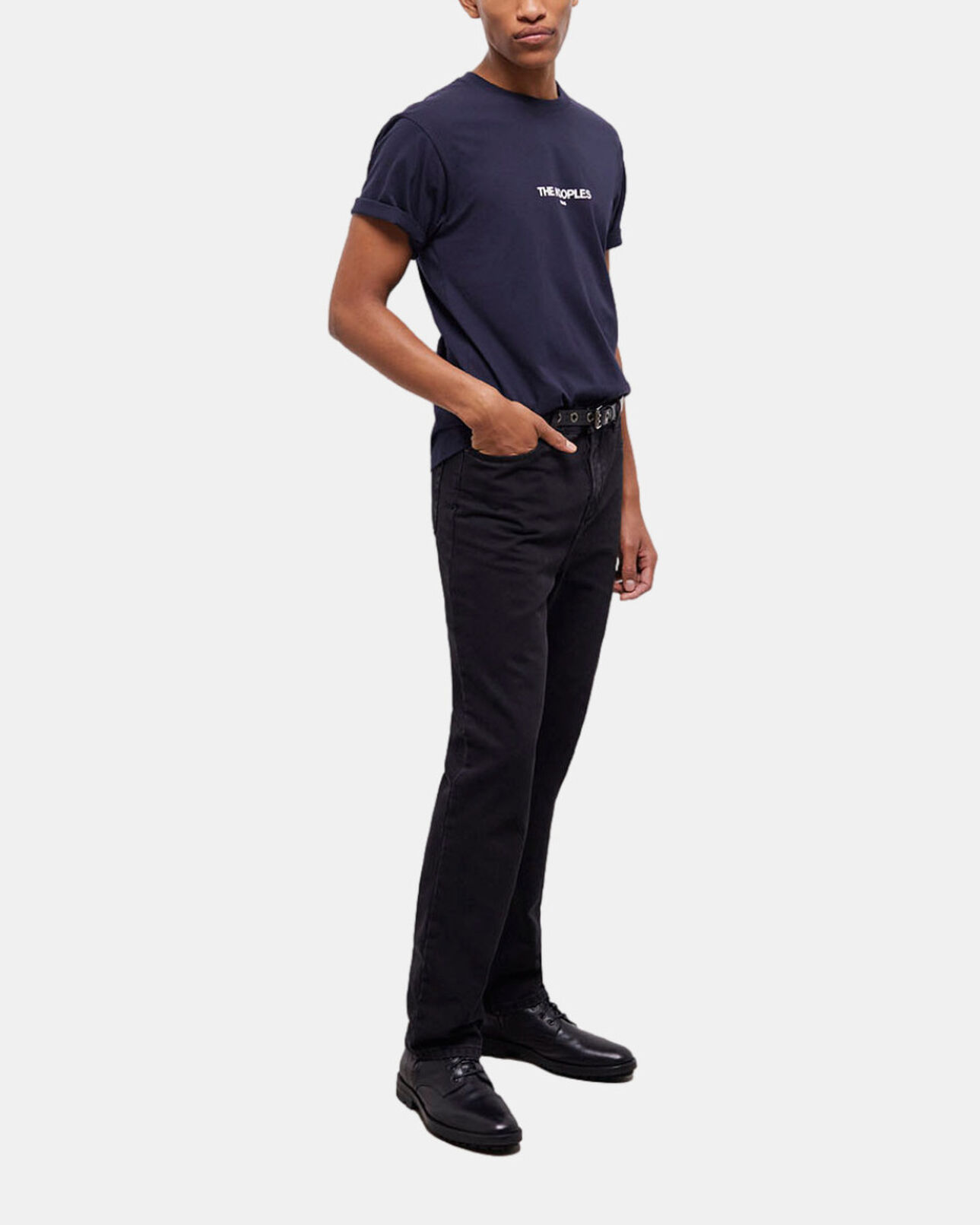 The Kooples MEN NAVY men's blue printed cotton t-shirt
