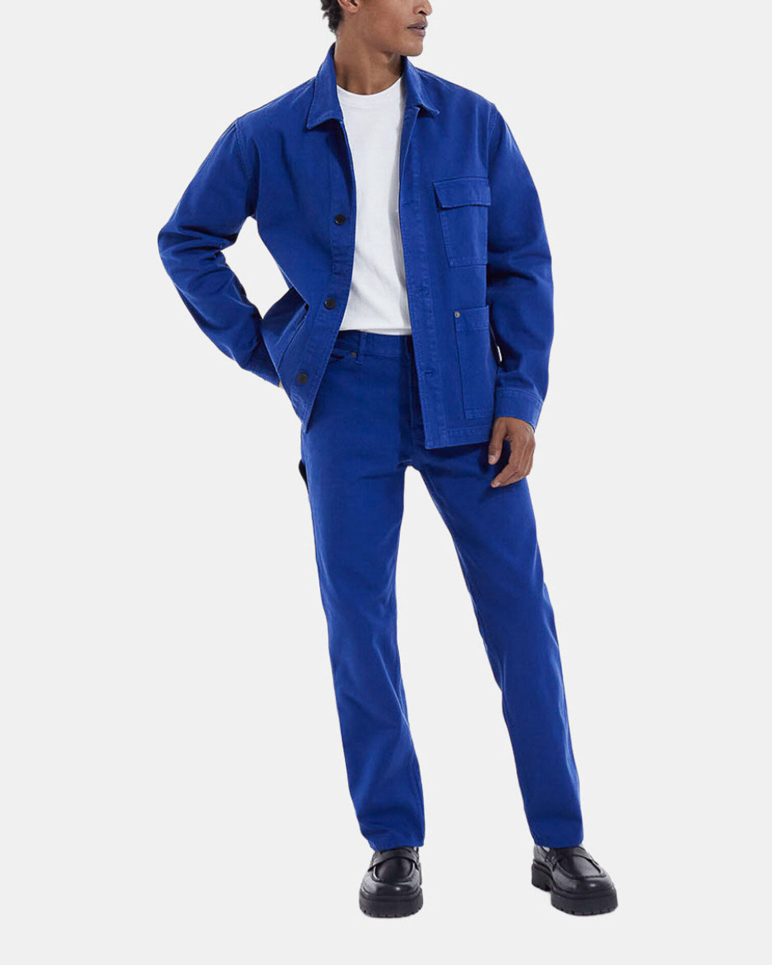 Blue canvas jacket with patch pockets, BLUE, hi-res image number null