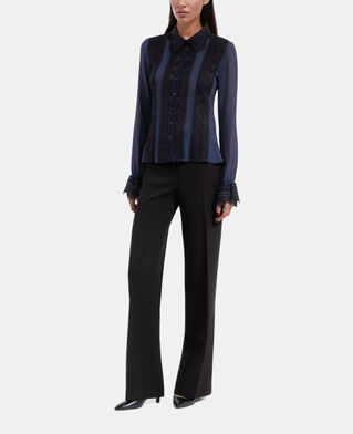The Kooples F DARK NAVY navy blue silk shirt