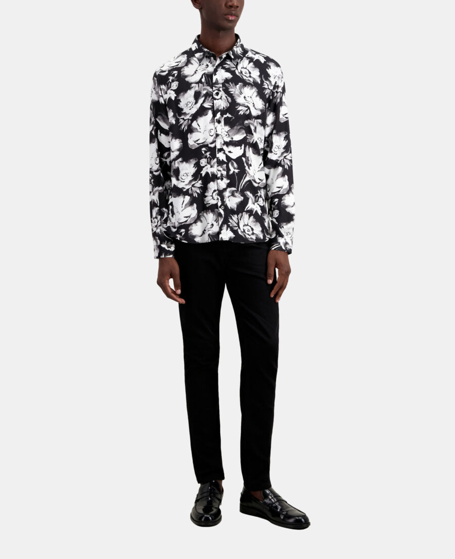 The Kooples HERREN BLACK WHITE bedrucktes hemd