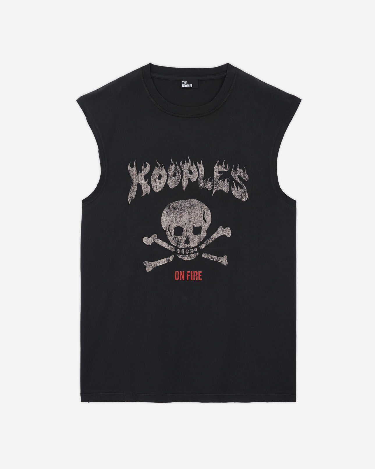The Kooples HOMME BLACK WASHED t-shirt homme sérigraphié noir
