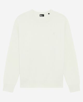 The Kooples HERREN ECRU pullover mit rundhalsausschnitt aus doppelseitiger wolle in ecru