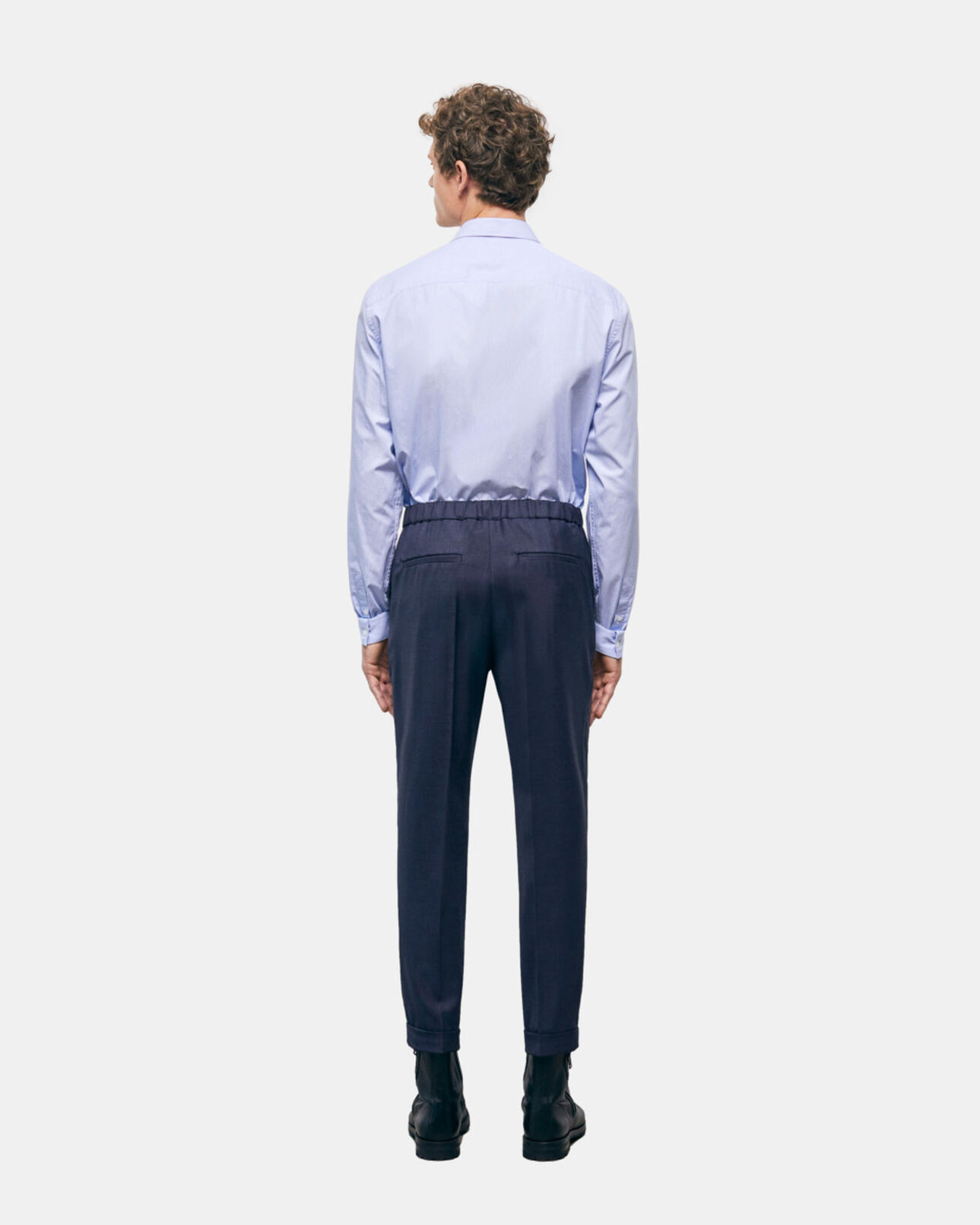 The Kooples MEN NAVY navy blue wool suit pants