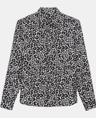 The Kooples HOMME BLACK WHITE chemise col classique fleurie
