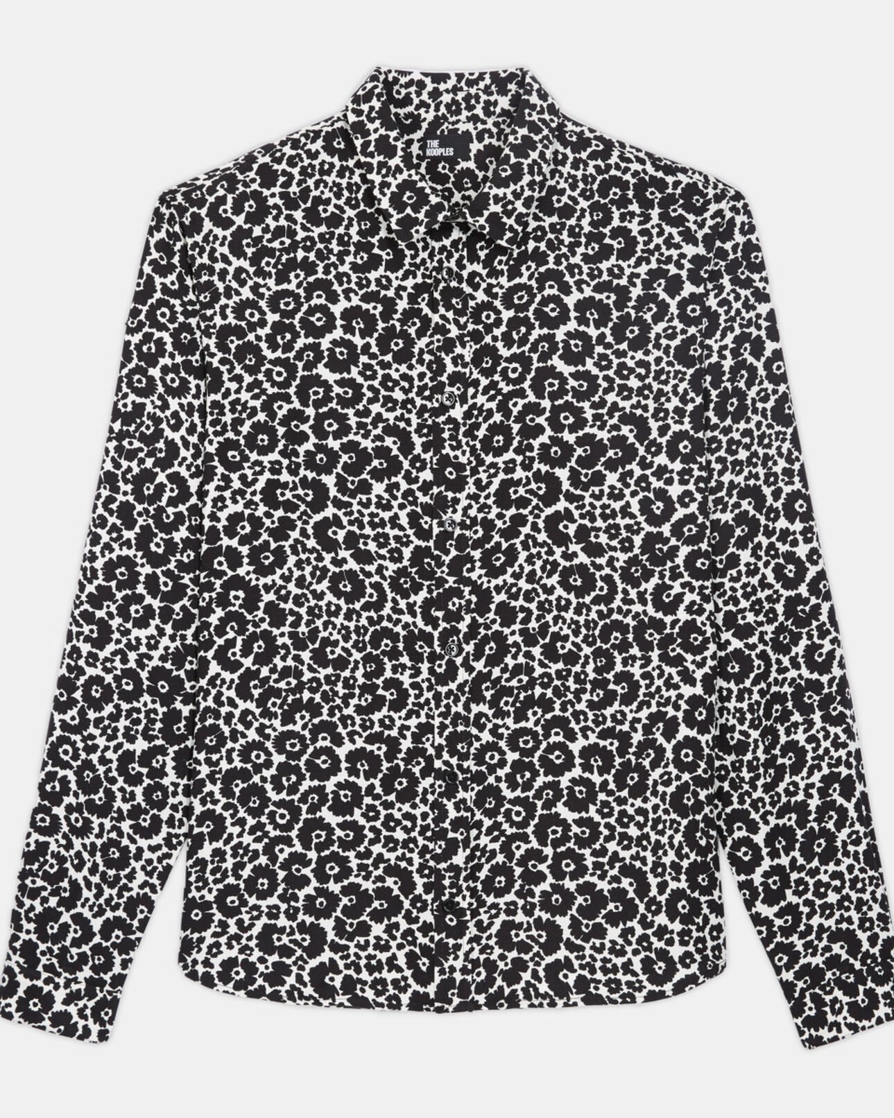 The Kooples HOMME BLACK WHITE chemise col classique fleurie
