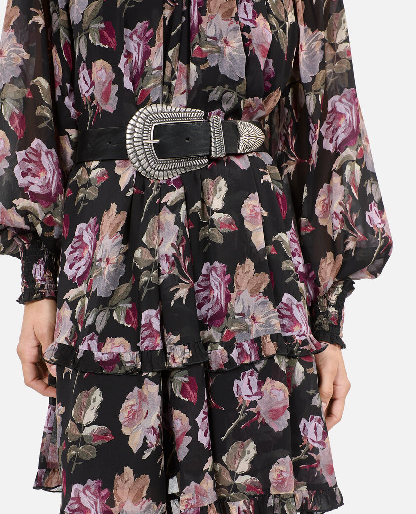 The Kooples WOMEN BLACK black leather belt