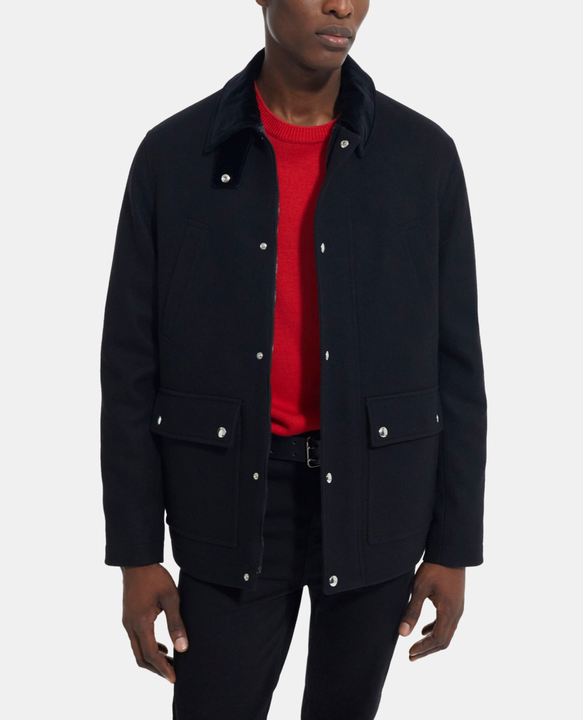 Schwarze karierte Jacke, BLACK, hi-res image number null