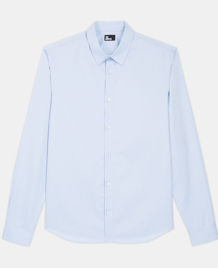 blue shirt  with classic collar