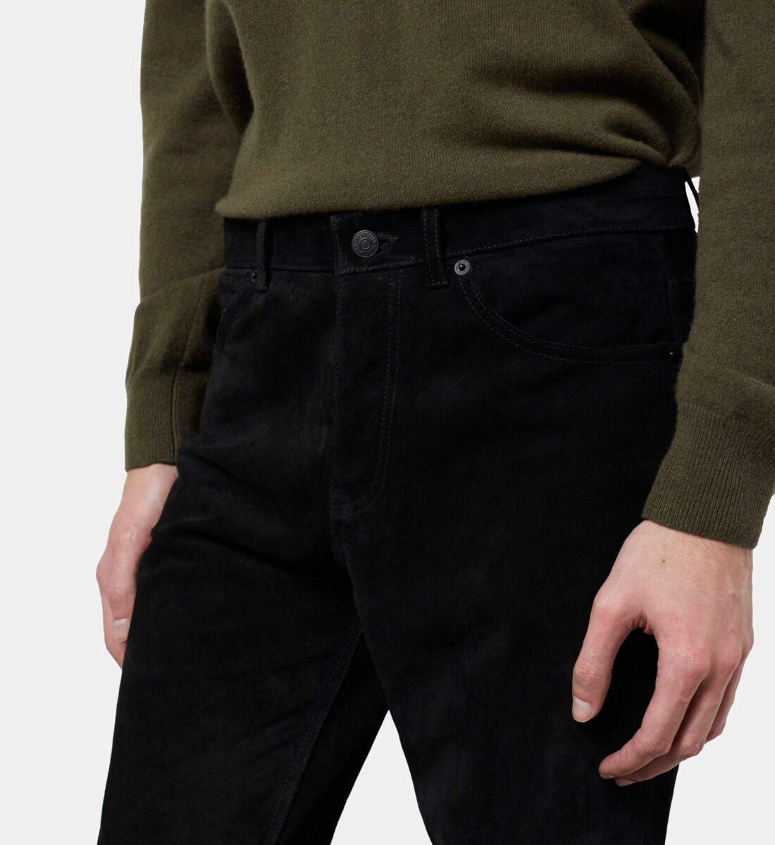 Suede sales leather pants