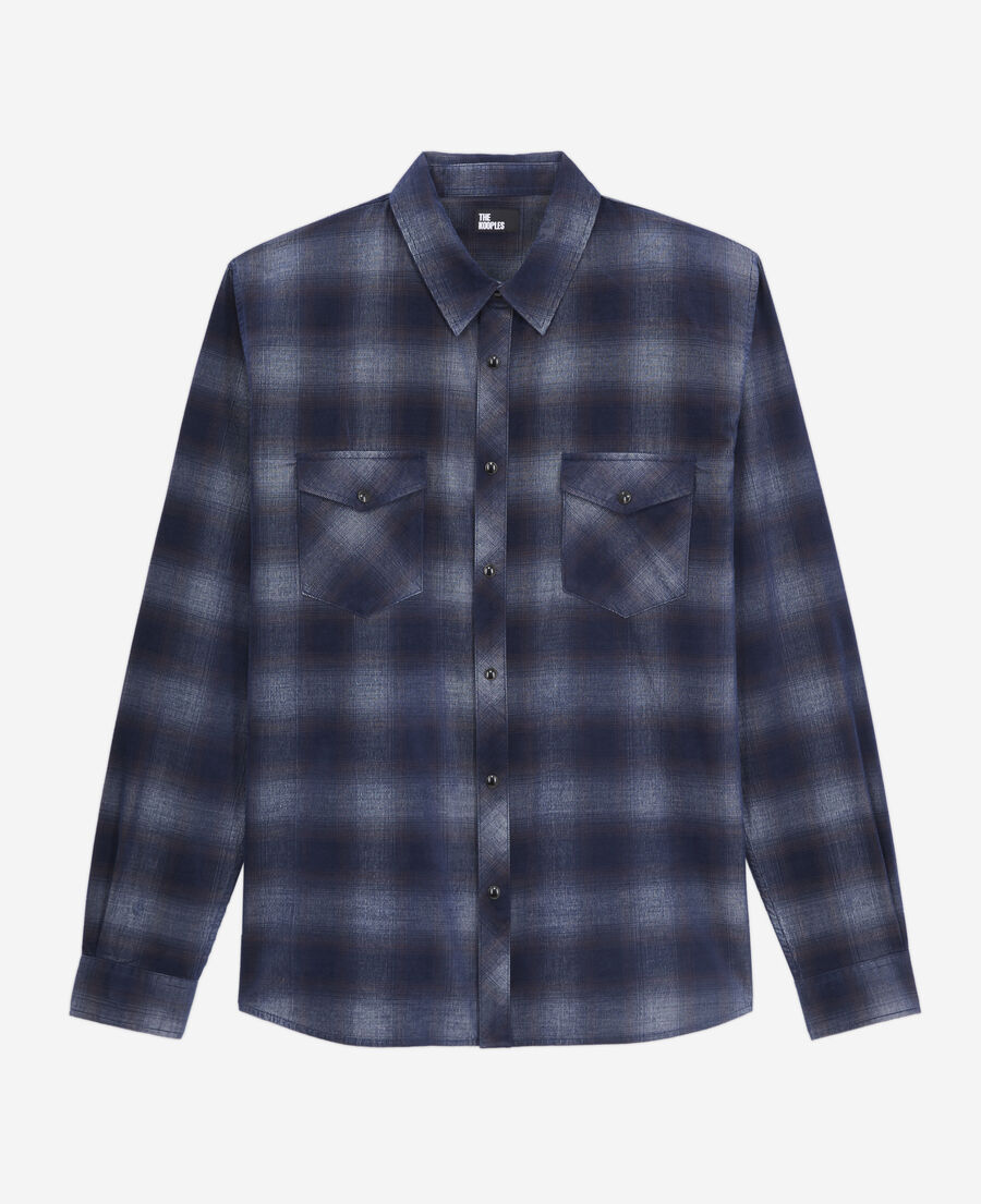 blue checkered shirt