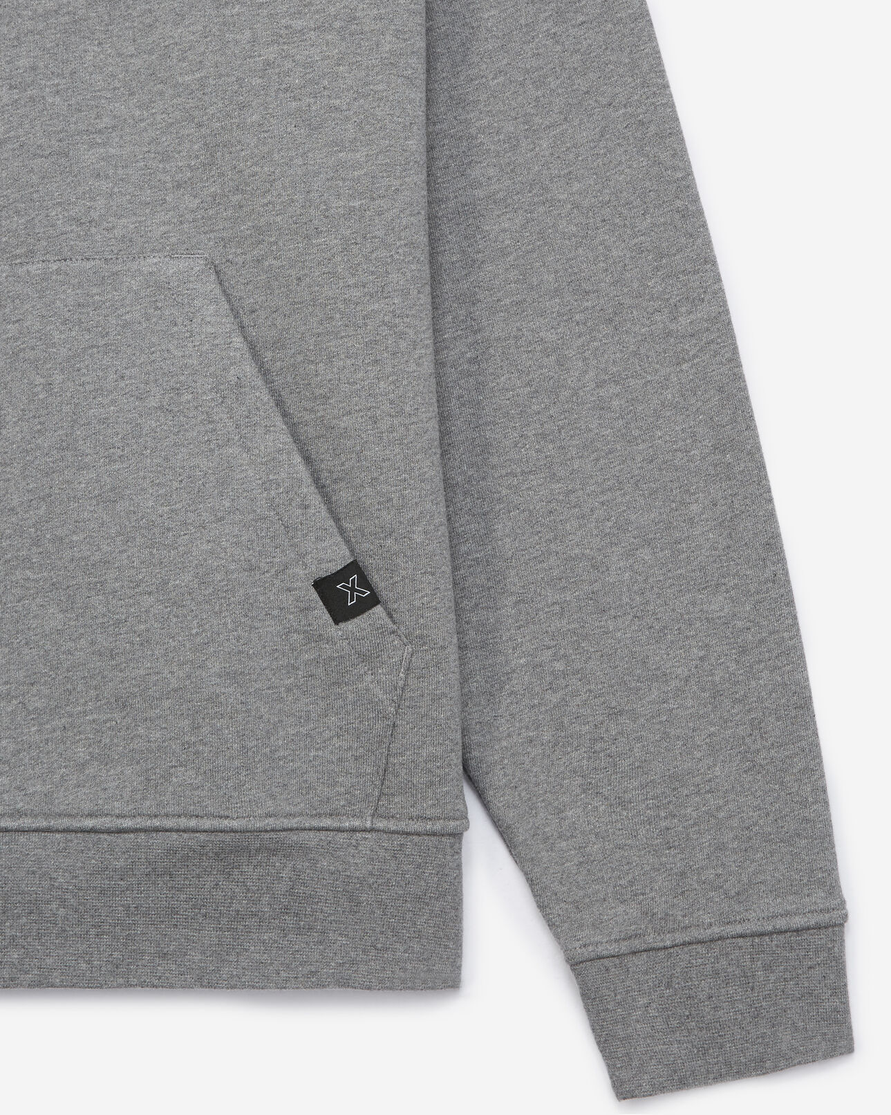 The Kooples HOMME GREY MELANGE sweat coton gris chiné capuche et logo