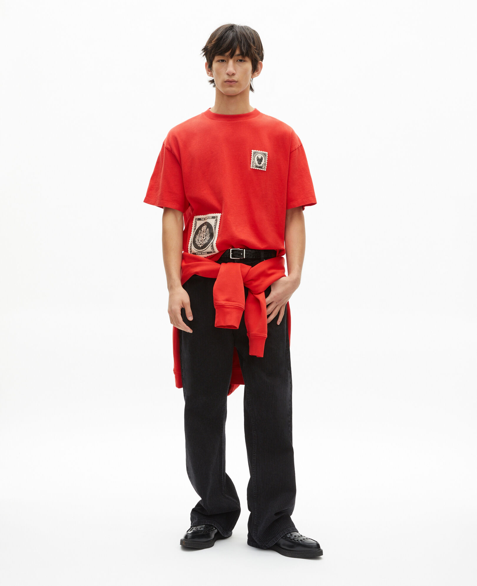 The Kooples HOMME RED t-shirt avec patchs rouge