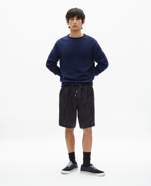The Kooples HOMME NAVY short en jacquard marine