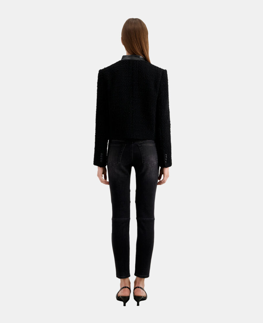 The Kooples F BLACK short black tweed jacket