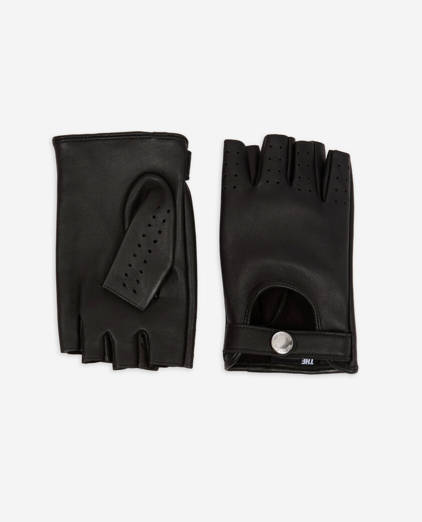 The Kooples WOMEN BLACK black leather driving gloves