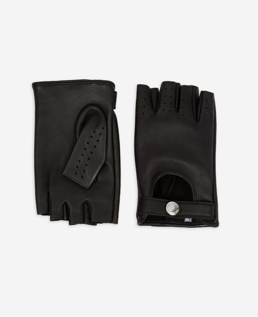 The Kooples WOMEN BLACK black leather driving gloves